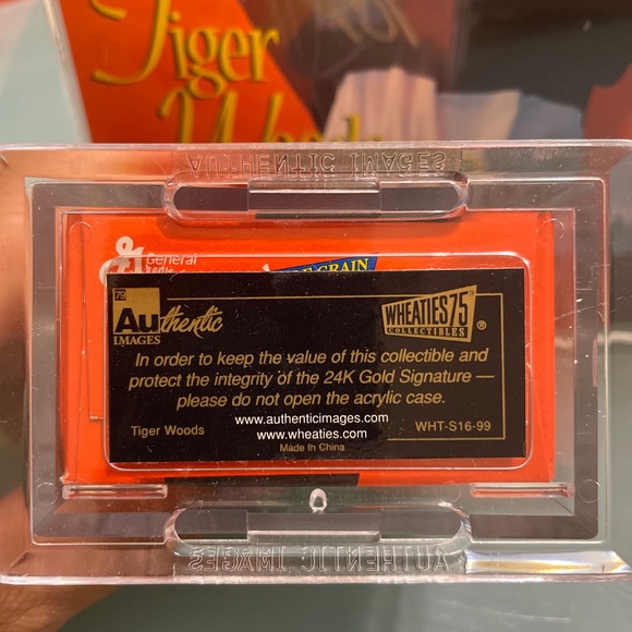 Wheaties TIGER WOODS Cereal Box And Mini Box Limited Edition 24K Gold Signature - Picture 4 of 16